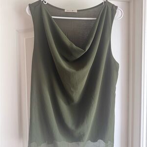 Beacon Olive Green Cowl Neck Blouse